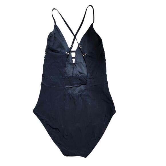 LANDS' END One-Piece Swimsuit (10) Criss Cross Back Black - Picture 8 of 9